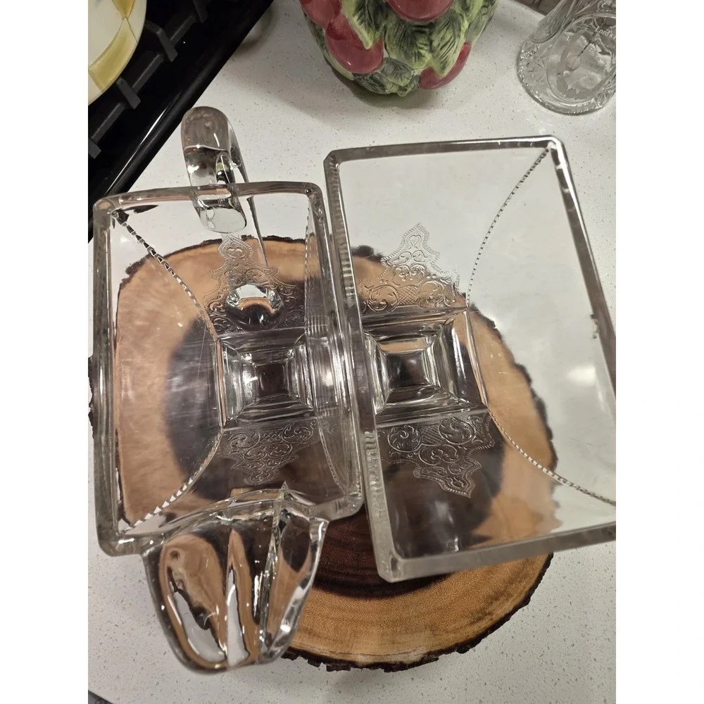 Riverside Glass EAPG Jersey Lily Creamer And Sugar Compote Antique 1880's Footed